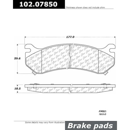 Centric Parts CTEK Metallic Pad, 102.07850 102.07850